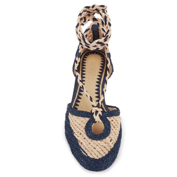 Schutz Shoes - Schutz Jessel Flat Espadrille Sandals in Perla Nautico Blue NIB – Size 8